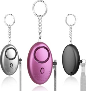 MXTIMWAN 3 Pezzi Allarme Tascabile, Portachiavi Donna con Luce LED, 140dB...