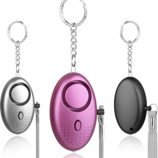 MXTIMWAN 3 Pezzi Allarme Tascabile, Portachiavi Donna con Luce LED, 140dB...